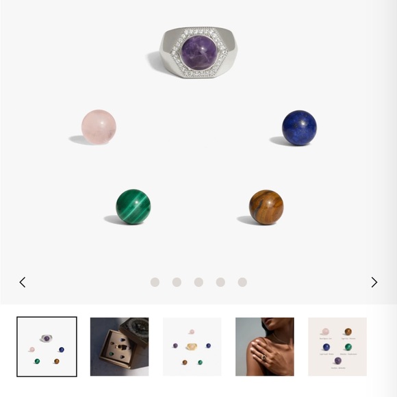 New awe inspired Orbis ring Silver Ring interchangeable crystals